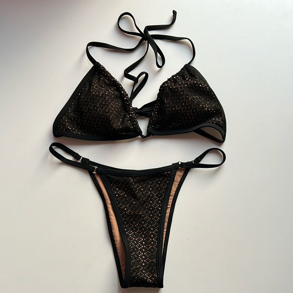 black and nude bikini